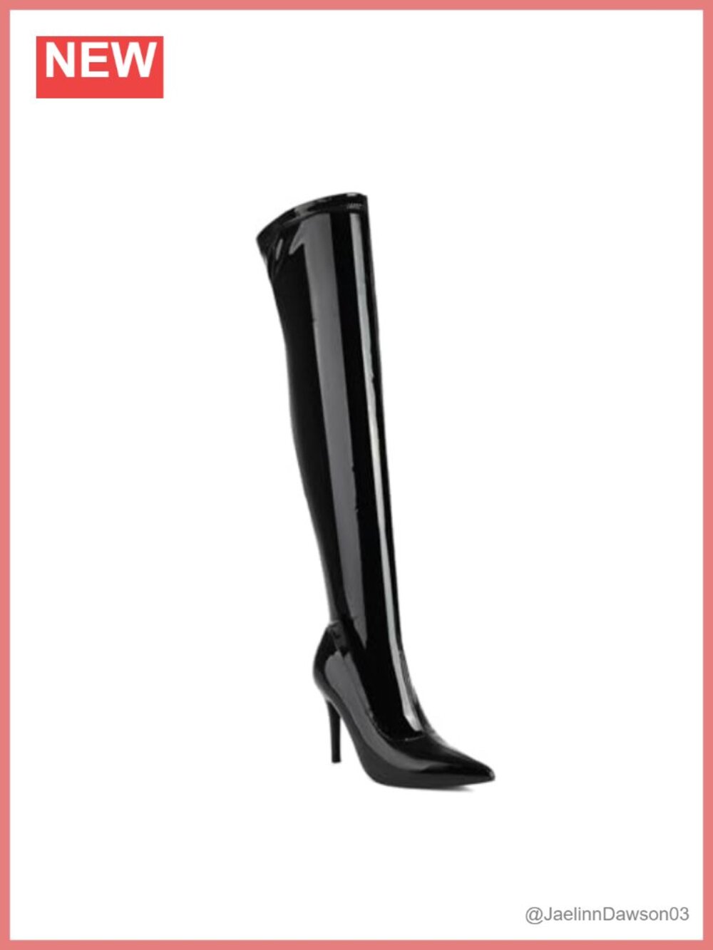 Patent Leather Thigh High Stiletto Boots Over the Knee 4in Heel Pointed Toe Zip